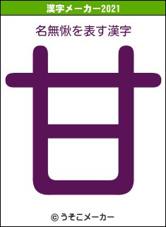 名無愀の2021年の漢字メーカー結果