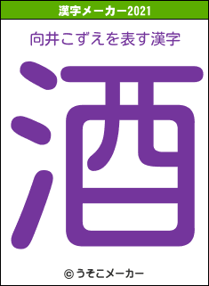 向井こずえの2021年の漢字メーカー結果