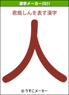 君島しんの2021年の漢字メーカー結果