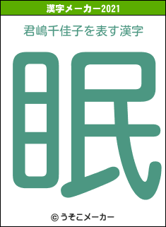 君嶋千佳子の2021年の漢字メーカー結果