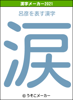 呂彦の2021年の漢字メーカー結果