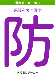 呂譟の2021年の漢字メーカー結果