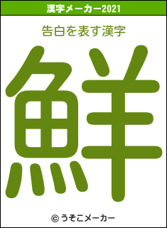 告白の2021年の漢字メーカー結果