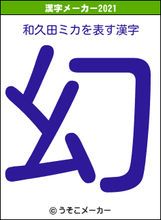 和久田ミカの2021年の漢字メーカー結果