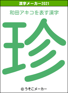 和田アキコの2021年の漢字メーカー結果