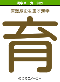 唐澤厚史の2021年の漢字メーカー結果