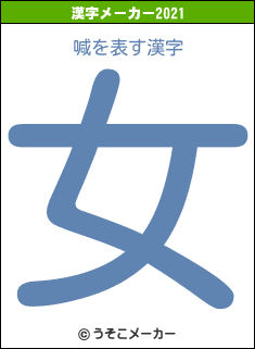 喊の2021年の漢字メーカー結果