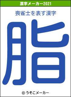 喪雀士の2021年の漢字メーカー結果