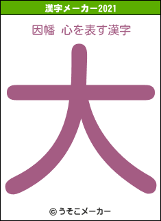 因幡 心の2021年の漢字メーカー結果