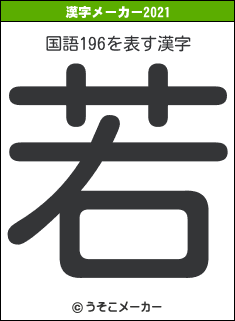 国語196の2021年の漢字メーカー結果