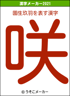 園生玖羽の2021年の漢字メーカー結果