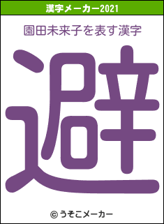 園田未来子の2021年の漢字メーカー結果