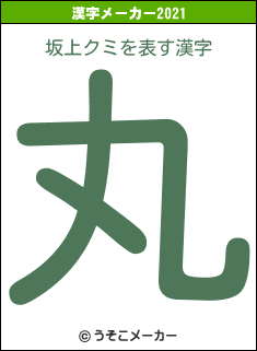 坂上クミの2021年の漢字メーカー結果