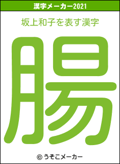 坂上和子の2021年の漢字メーカー結果