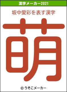 坂中愛彩の2021年の漢字メーカー結果