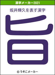 坂井輝久の2021年の漢字メーカー結果