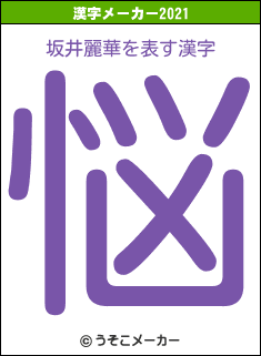 坂井麗華の2021年の漢字メーカー結果