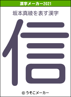 坂本真綾の2021年の漢字メーカー結果