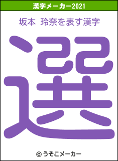 坂本 玲奈の2021年の漢字メーカー結果