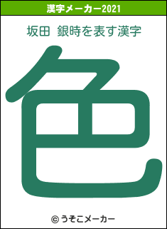 坂田 銀時の2021年の漢字メーカー結果