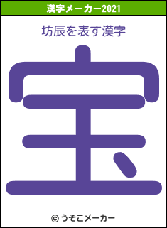 坊辰の2021年の漢字メーカー結果