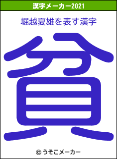 堀越夏雄の2021年の漢字メーカー結果