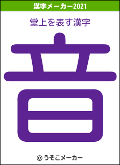 堂上の2021年の漢字メーカー結果