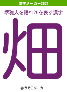 堺雅人を語れ25の2021年の漢字メーカー結果