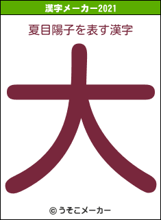 夏目陽子の2021年の漢字メーカー結果