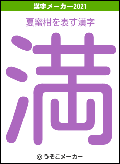 夏蜜柑の2021年の漢字メーカー結果