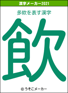 多欸の2021年の漢字メーカー結果