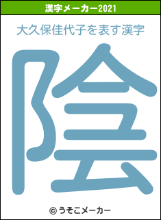 大久保佳代子の2021年の漢字メーカー結果