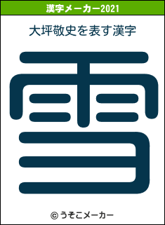 大坪敬史の2021年の漢字メーカー結果