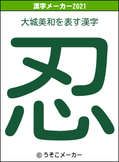 大城美和の2021年の漢字メーカー結果