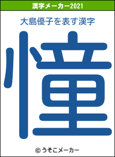 大島優子の2021年の漢字メーカー結果