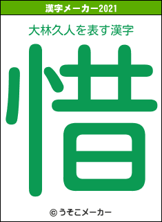 大林久人の2021年の漢字メーカー結果