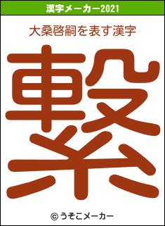 大桑啓嗣の2021年の漢字メーカー結果