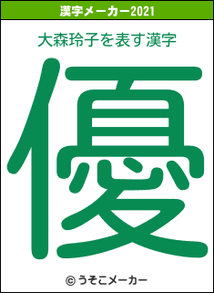 大森玲子の2021年の漢字メーカー結果