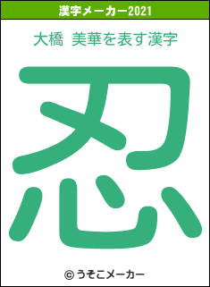 大橋 美華の2021年の漢字メーカー結果