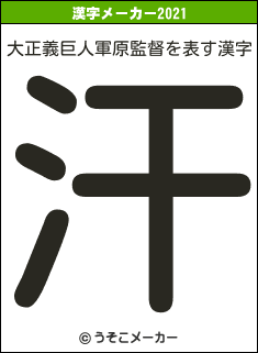 大正義巨人軍原監督の2021年の漢字メーカー結果