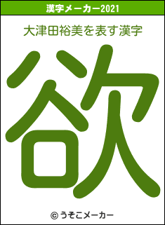 大津田裕美の2021年の漢字メーカー結果