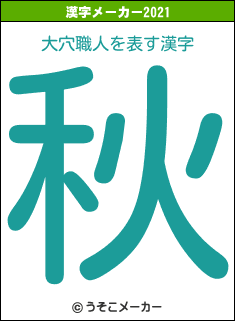 大穴職人の2021年の漢字メーカー結果