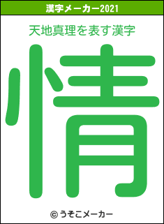 天地真理の2021年の漢字メーカー結果