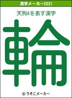 天狗Aの2021年の漢字メーカー結果