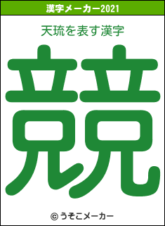 天琉の2021年の漢字メーカー結果