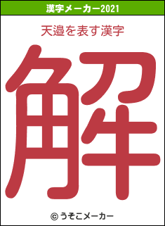 天邉の2021年の漢字メーカー結果