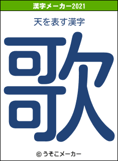 天の2021年の漢字メーカー結果