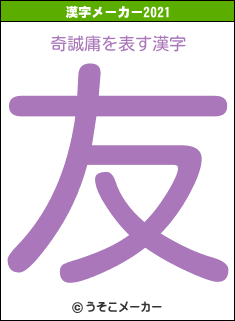 奇誠庸の2021年の漢字メーカー結果