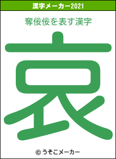 奪佞佞の2021年の漢字メーカー結果