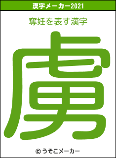 奪妊の2021年の漢字メーカー結果